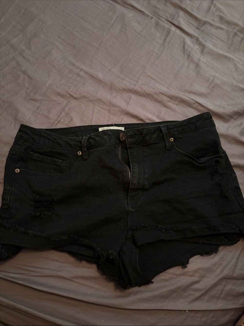 Mudd Black Distressed Jean Shorts